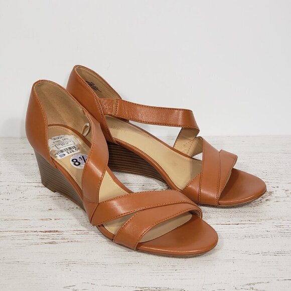 Nine West  Brown Heeled Wedge Heel Sandal  Pamela Women's Size 8.5 great pre-own - Picture 3 of 7